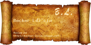 Becker Lúcia névjegykártya